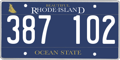 RI license plate 387102
