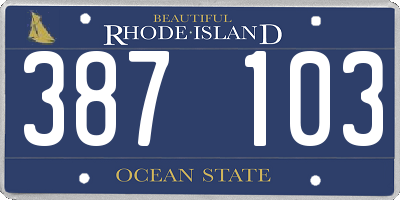 RI license plate 387103