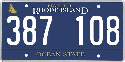 RI license plate 387108