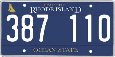 RI license plate 387110