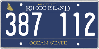 RI license plate 387112