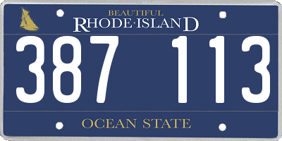 RI license plate 387113
