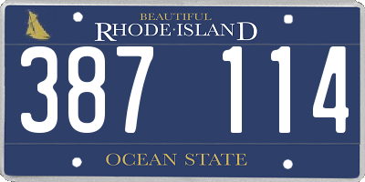 RI license plate 387114