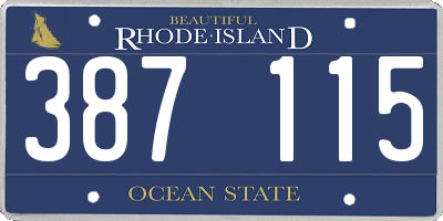 RI license plate 387115