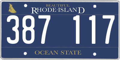 RI license plate 387117