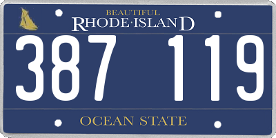 RI license plate 387119
