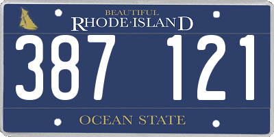 RI license plate 387121