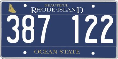 RI license plate 387122