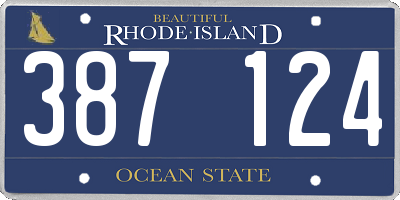 RI license plate 387124