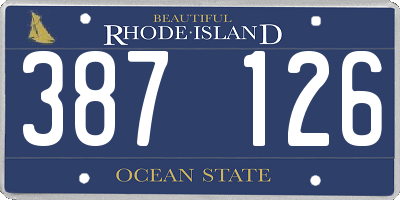 RI license plate 387126