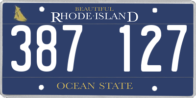 RI license plate 387127