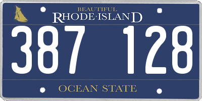 RI license plate 387128
