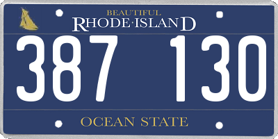 RI license plate 387130