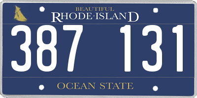 RI license plate 387131