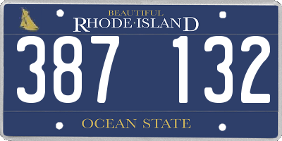 RI license plate 387132