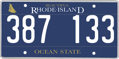 RI license plate 387133