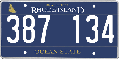 RI license plate 387134