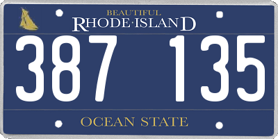 RI license plate 387135