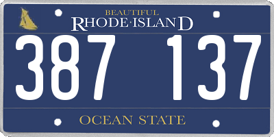RI license plate 387137