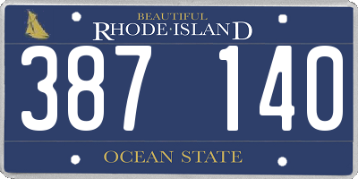 RI license plate 387140