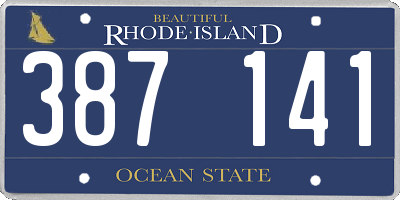 RI license plate 387141
