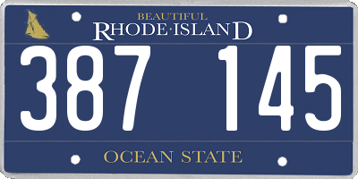 RI license plate 387145