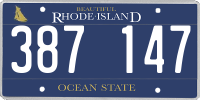 RI license plate 387147