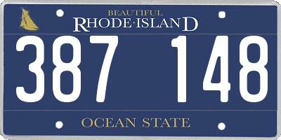 RI license plate 387148