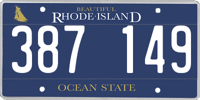 RI license plate 387149