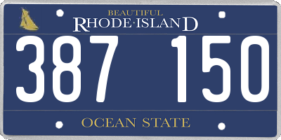 RI license plate 387150