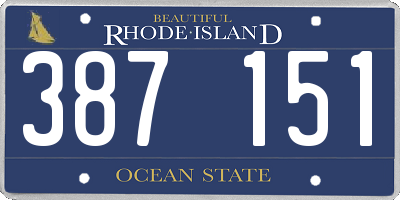 RI license plate 387151