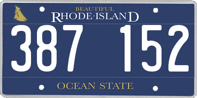 RI license plate 387152