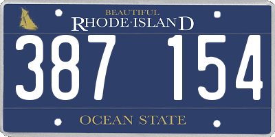 RI license plate 387154