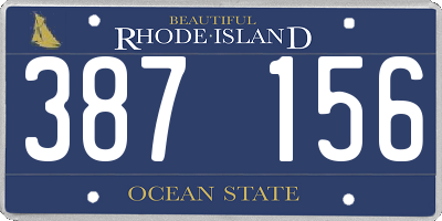 RI license plate 387156
