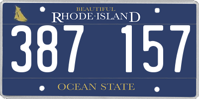 RI license plate 387157