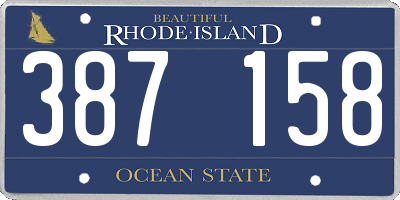 RI license plate 387158