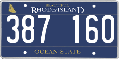 RI license plate 387160