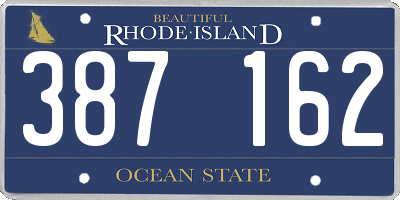 RI license plate 387162
