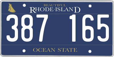 RI license plate 387165