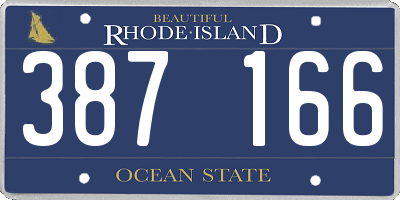 RI license plate 387166