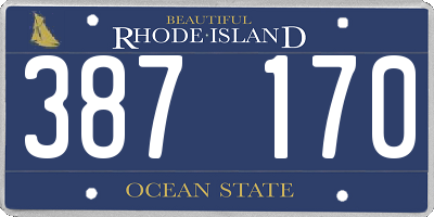 RI license plate 387170