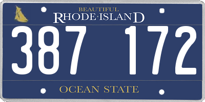 RI license plate 387172
