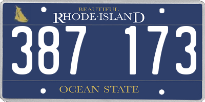 RI license plate 387173
