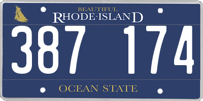 RI license plate 387174
