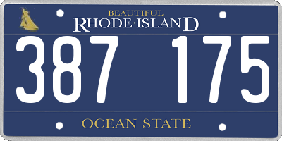 RI license plate 387175