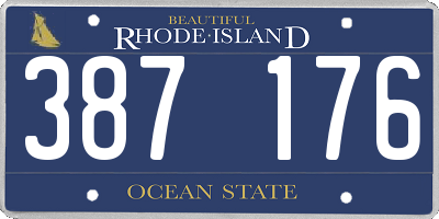 RI license plate 387176