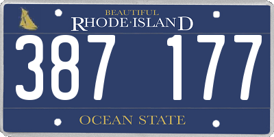 RI license plate 387177