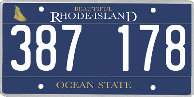 RI license plate 387178