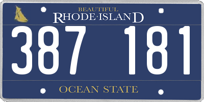 RI license plate 387181