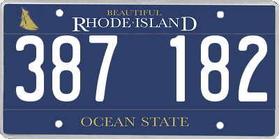 RI license plate 387182